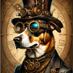 papier mousseline chien steampunk